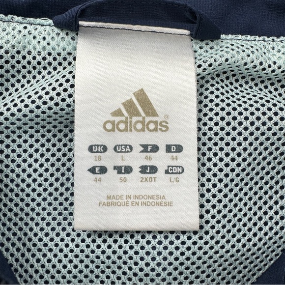 Adidas Women’s Full Zip Windbreaker Jacket No Hood Blue Teal Large - Picture 7 of 16